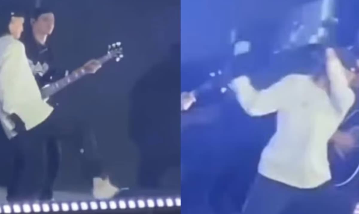 Video: Peso Pluma rompe una pantalla durante un concierto y recibe críticas