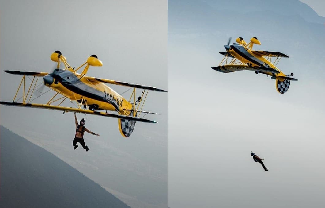 Video: Influencer se lanza de avioneta estando de cabeza en pleno vuelo
