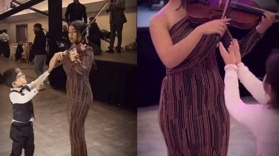 Video: Niños interrumpen show de violinista durante boda y los internautas se indignan