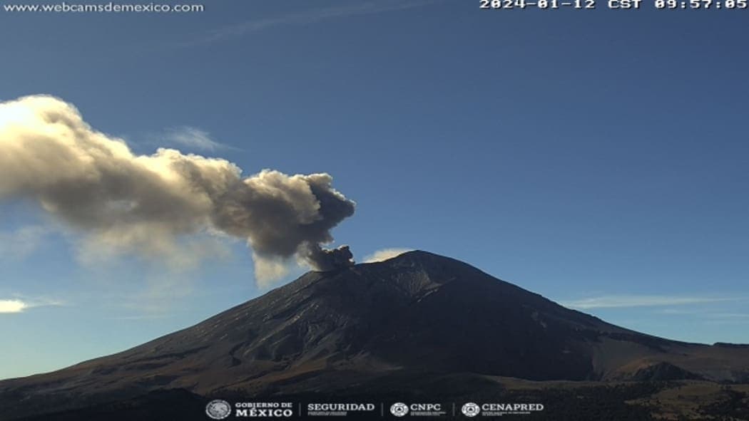 El volcán Popocatépetl registró 55 exhalaciones este 12 de enero
