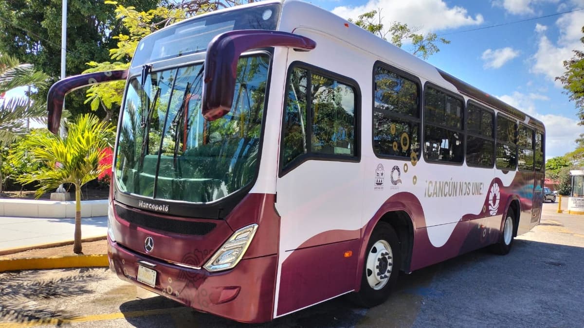 Presentan camiones para ruta de la Zona Hotelera de Cancún; 100 nuevas unidades para marzo