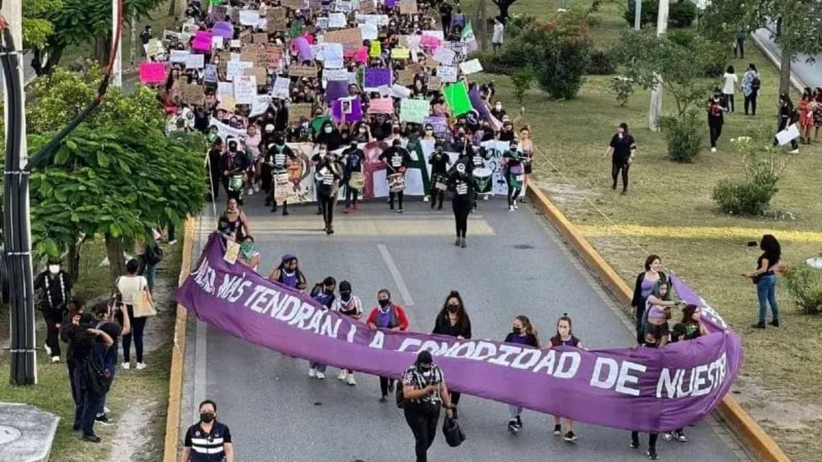 Alistan operativo vial en Cancún por la marcha del 8M