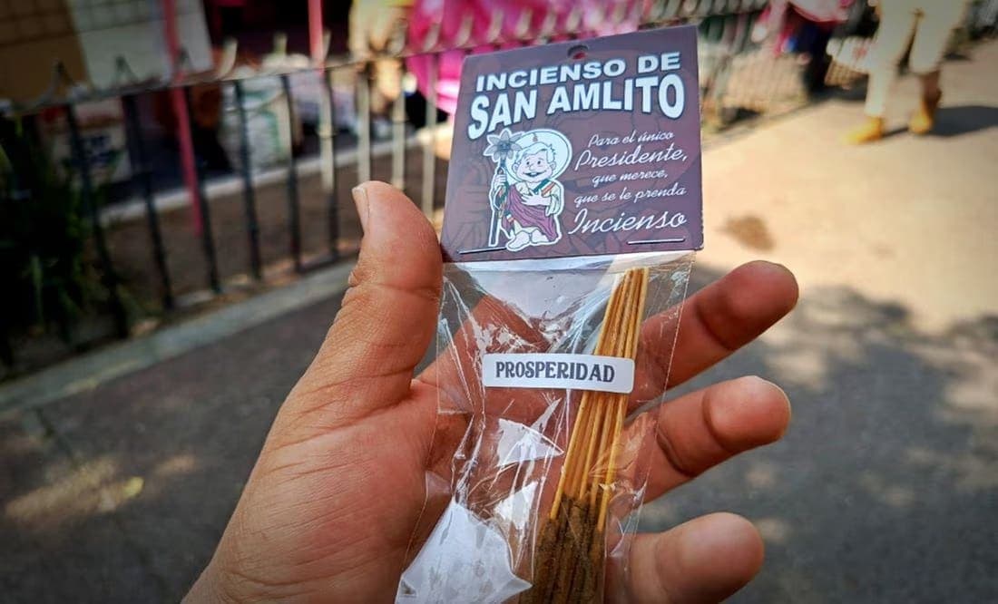 Venden inciensos de “SAN AMLITO” previo a Semana Santa; incluye oración para que se reelija