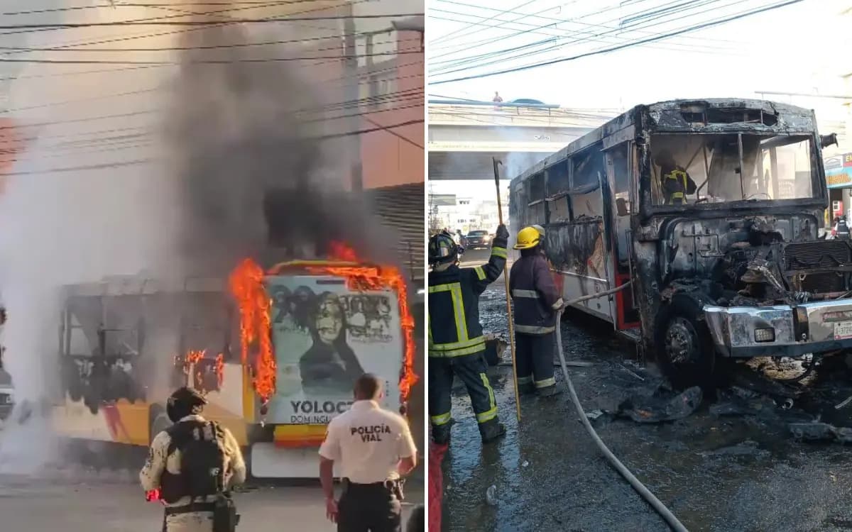 VIDEO: Sujetos armados incendian camión urbano frente al Mercado Central de Acapulco
