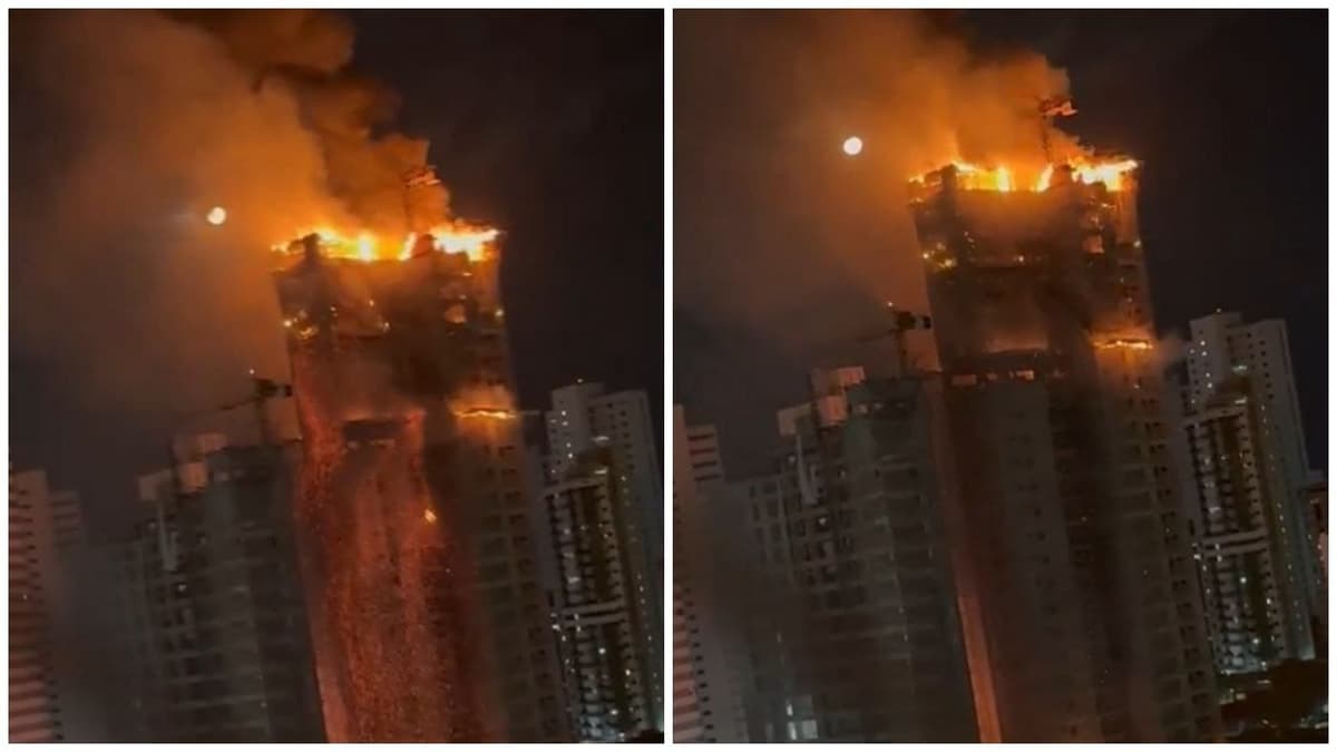 Video: Voraz incendio consume edificio en construcción de gran altura en Recife, Brasil