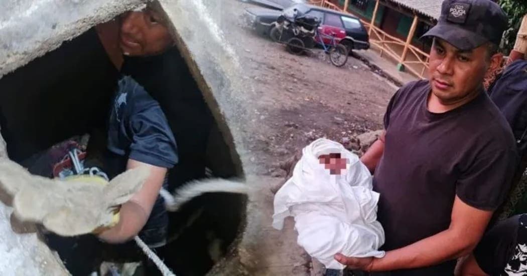 VIDEO: Rescatan a bebé recién nacido de una fosa séptica en El Salvador