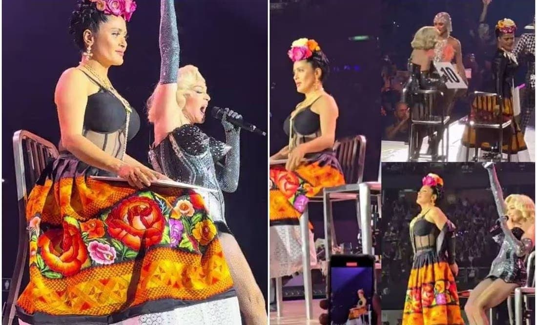 Madonna sube al escenario a Frida Kahlo encarnada en Salma Hayek