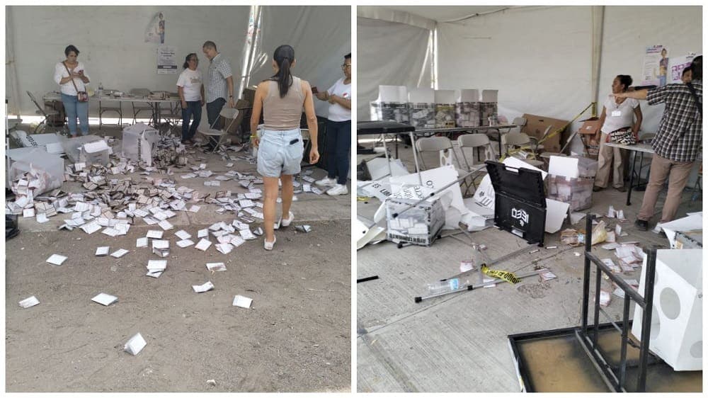 Video: Encapuchados destrozan casilla en la colonia Los Olivos, Querétaro