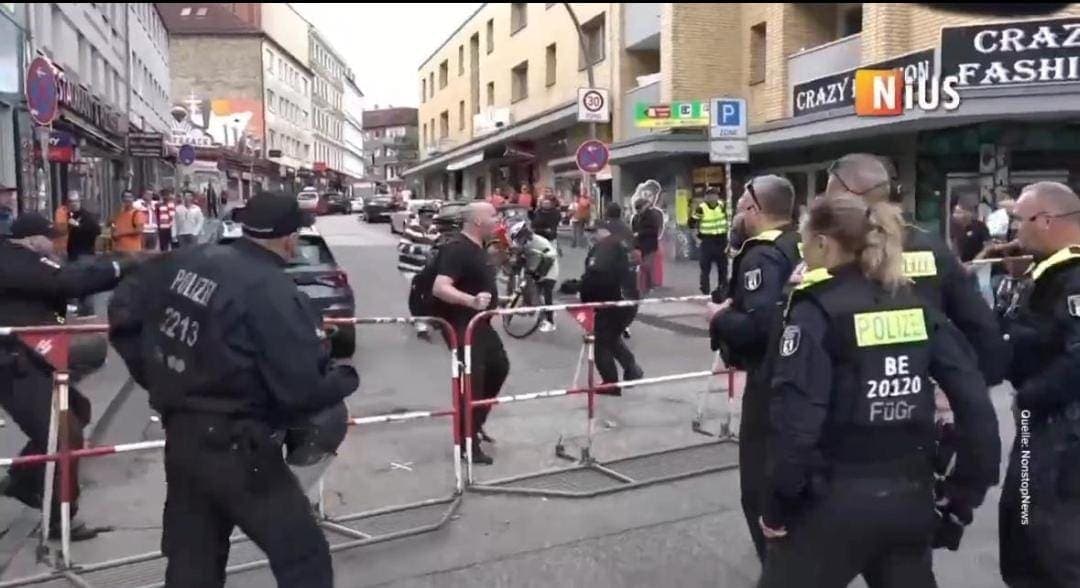 Video: Disparan contra un sujeto que acosaba a aficionados de la Eurocopa en Hamburgo, Alemania