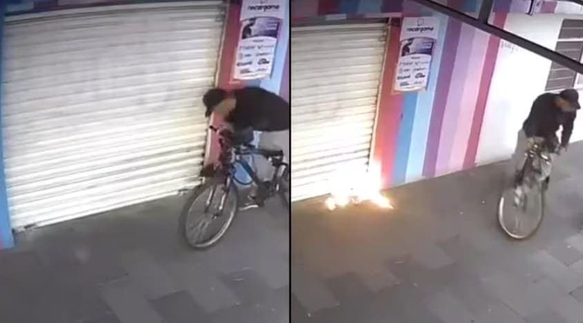 Video: Sujeto rencoroso incendia el negocio donde trabaja su exnovia en CDMX