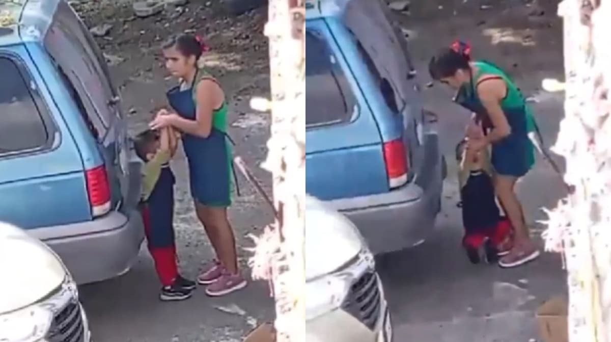 VIDEO: Mujer golpea a niño a puño cerrado en Ecatepec, se hace viral