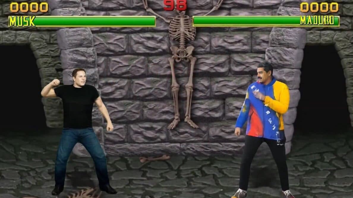 Video: Recrean pelea entre Elon Musk y Nicolás Maduro al estilo Mortal Kombat