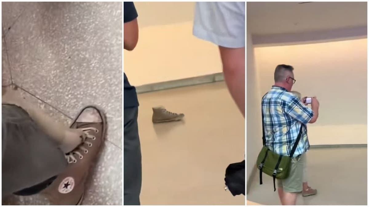 Video: Joven pone su zapato en el piso de un museo y todos creen que es arte conceptual