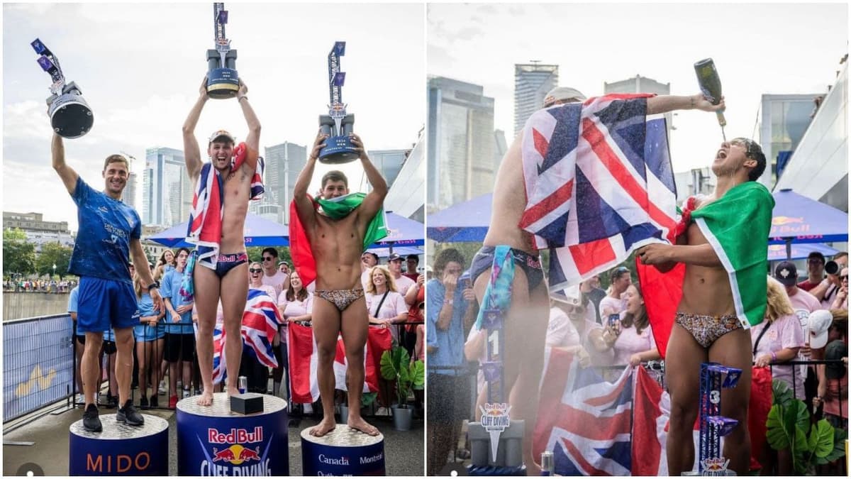 Clavadista mexicano Yolotl Martínez gana medalla de bronce en el Red Bull Cliff Diving World Series en Canadá