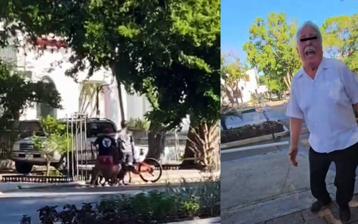 VIDEO: Adulto mayor intenta atropellar a hombre y sus perros tras ser señalado por robo en Mérida