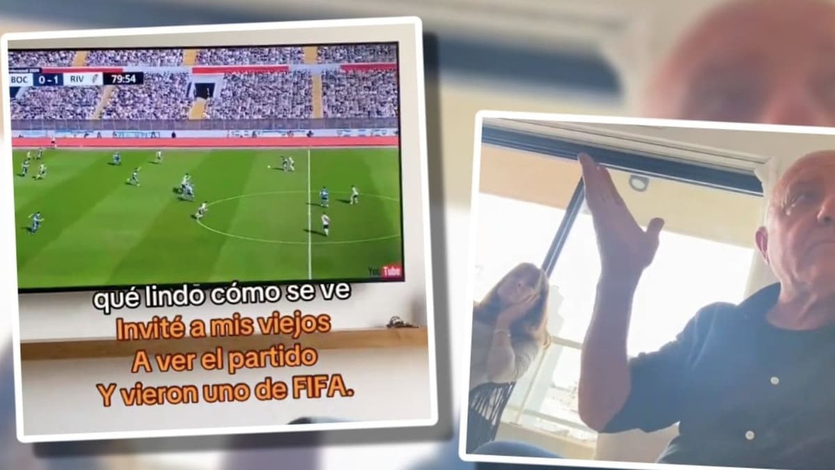 VIDEO: Joven invita a sus padres a ver partido de futbol y los engaña con grabación del videojuego FIFA