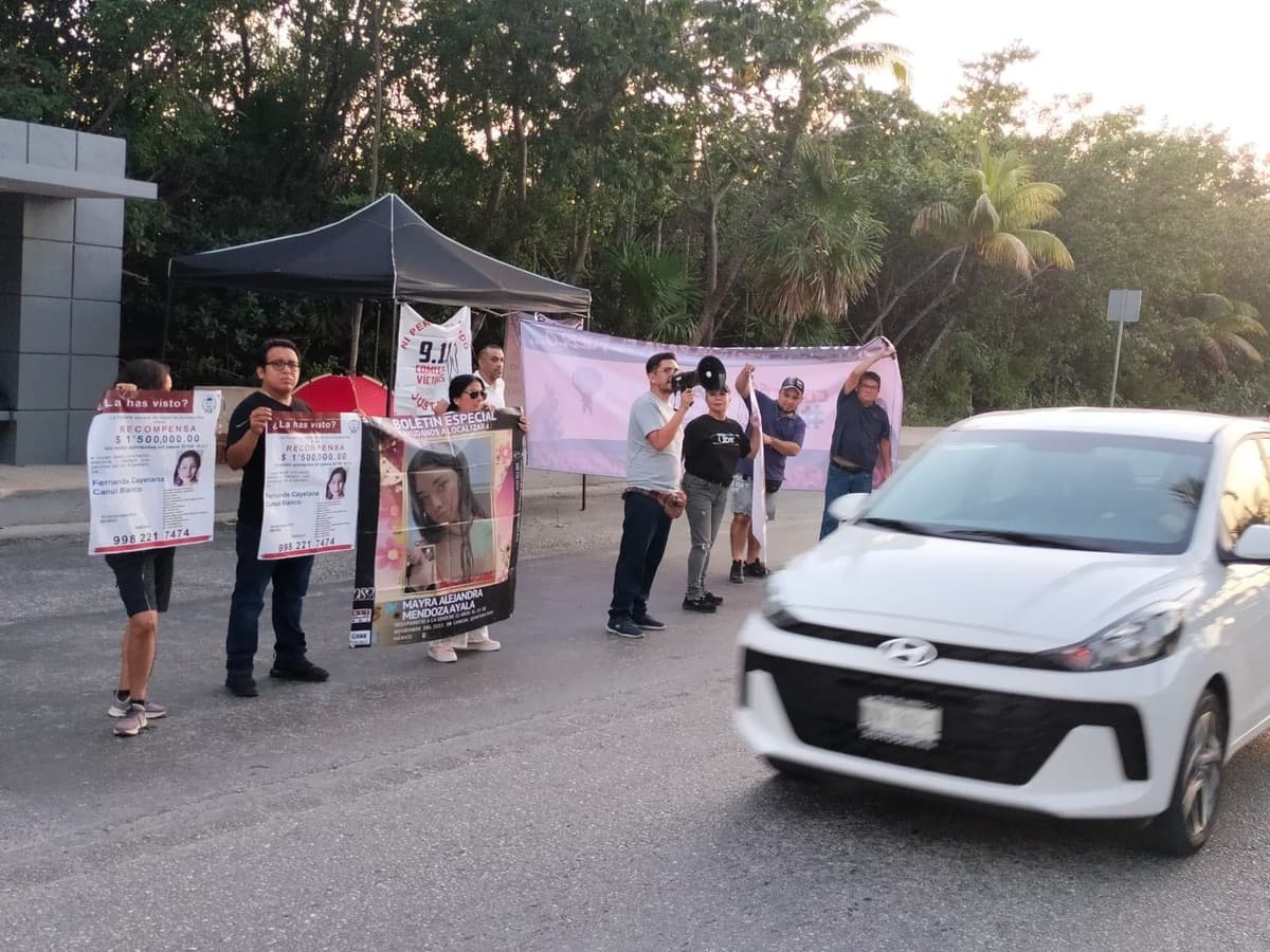 Se desata caos vial en Zona Hotelera de Cancún por protestas de Uber, colectivo 9N y Madres Buscadoras