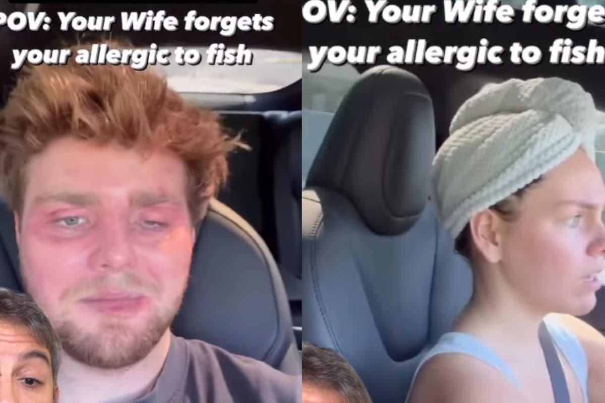 VIDEO: Hombre termina en el hospital luego de que su esposa olvidó que era alérgico al pescado