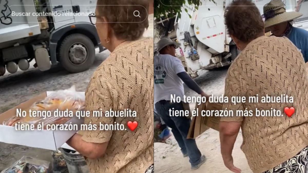 VIDEO: Abuelita entrega rosca de Reyes a empleados de camión de basura y se hace viral