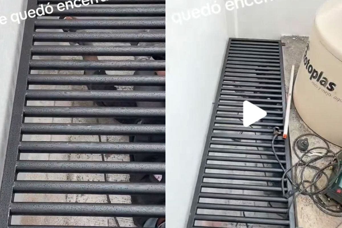 VIDEO: Herrero se queda encerrado debajo de unas rejas mientras soldaba