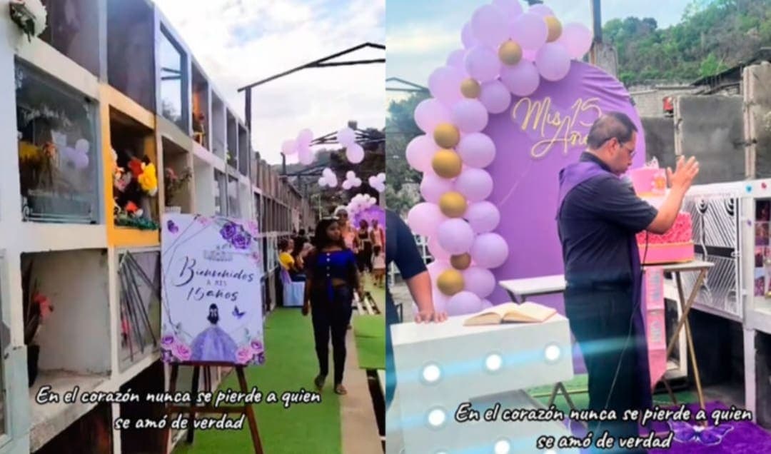 VIDEO: Se hace viral celebración de XV años a joven fallecida; la fiesta fue en el panteón