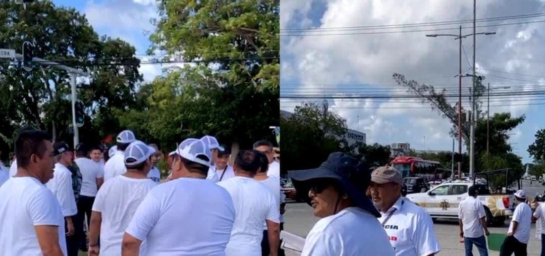 Se manifiestan los taxistas de Cancún; exigen la liberación de su exdirigente acusado de asesinato