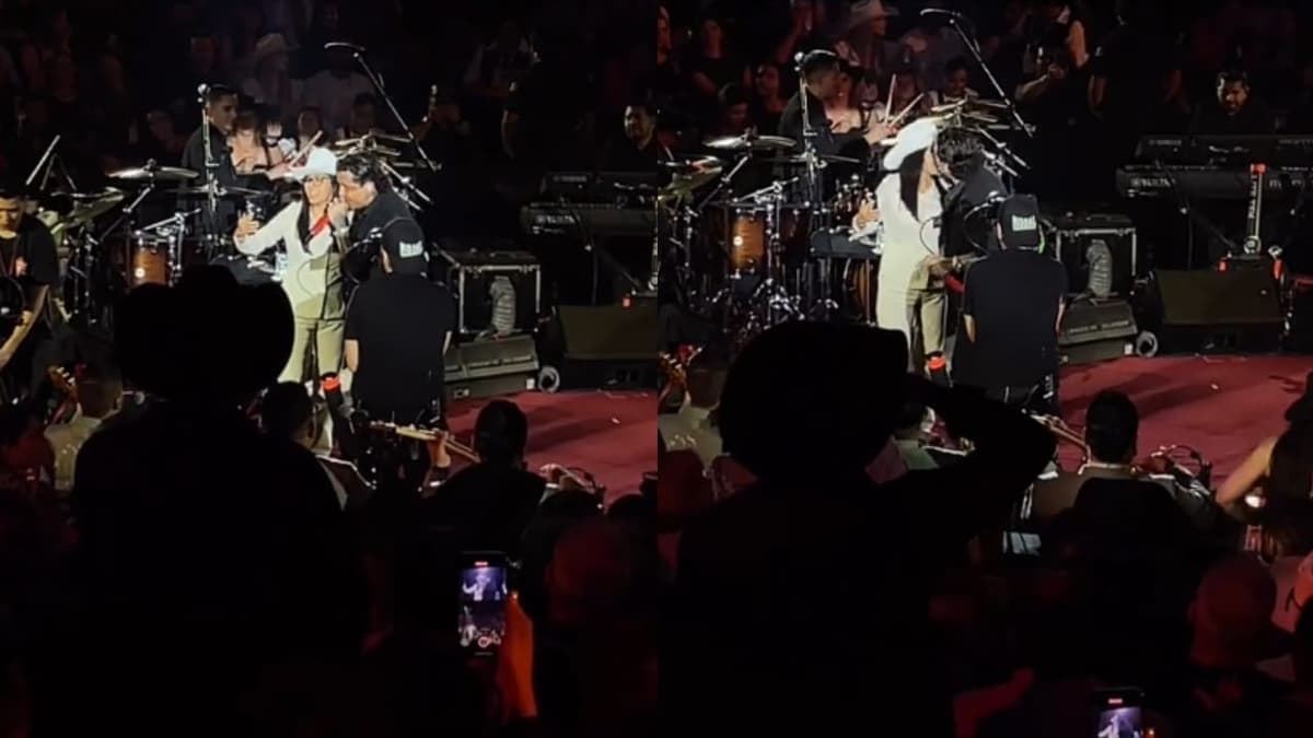 Video: Christian Nodal causa polémica tras besar en la boca a una fan durante un concierto