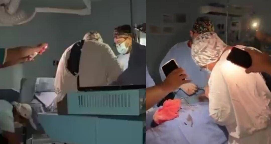 Video: Se va la luz en hospital de Oaxaca en plena operación, usan celulares para iluminar