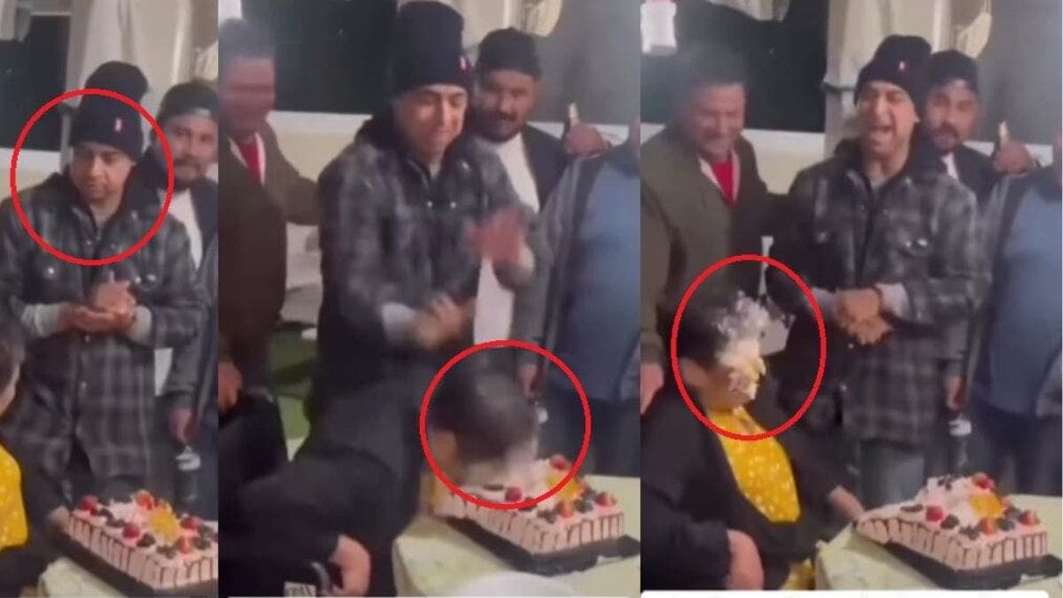 VIDEO: Critican a hombre que empujó con fuerza a su abuela contra un pastel durante la ‘mordida’