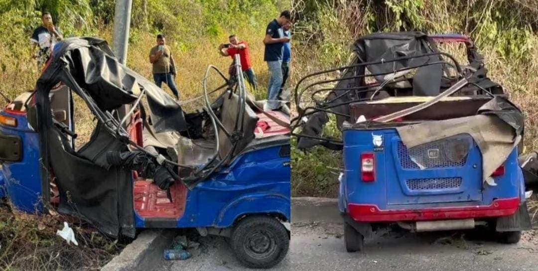 Choca mototaxista en el Arco Norte de Cancún y causa la muerte de su pasajero