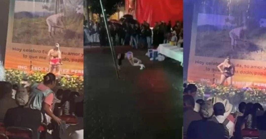 Denuncian que Ayuntamiento de Olintla, Puebla, festejó el Día del Padre con bailarinas exóticas