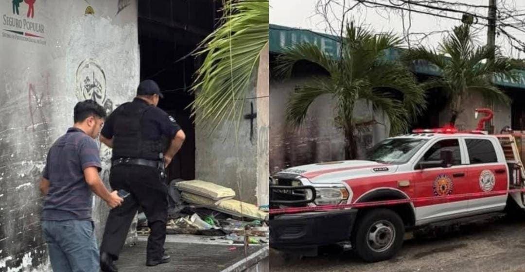 Descubren dos cuerpos calcinados tras incendio en antiguo Hospital General de Cancún