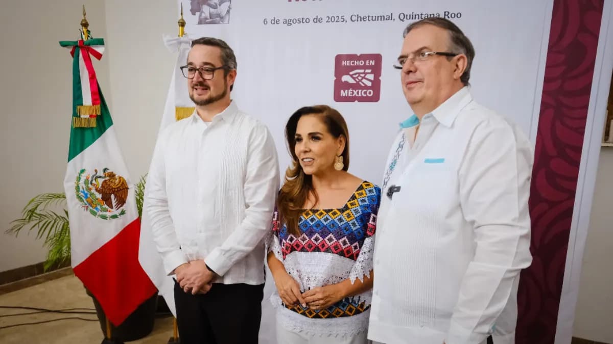 Anuncian Mara Lezama y Marcelo Ebrard que Quintana Roo comprará autobuses eléctricos hechos en México