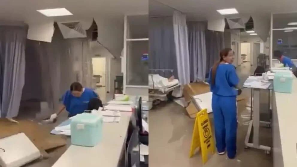Video: Se desploma techo del Hospital de Alta Especialidad de Ixtapaluca, Edomex