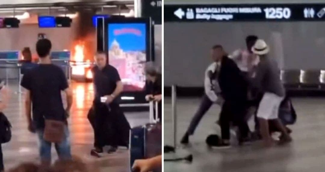 Video: Hombre provoca incendio en una terminal del aeropuerto de Milán-Malpensa, en Italia