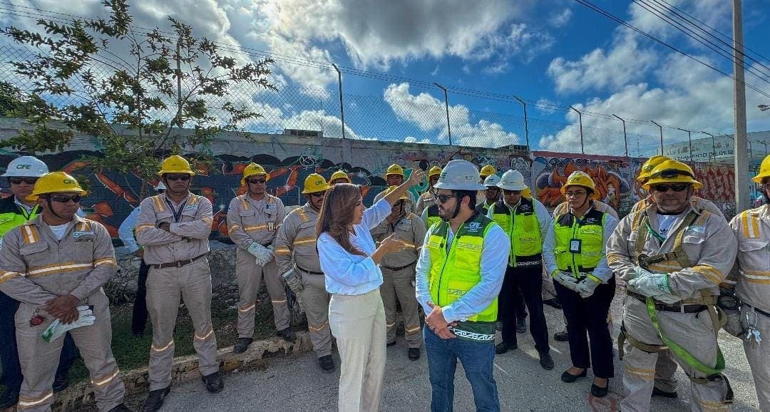 Supervisa Mara Lezama trabajos de la CFE en Huayacán, Kabah y Las Torres de Cancún