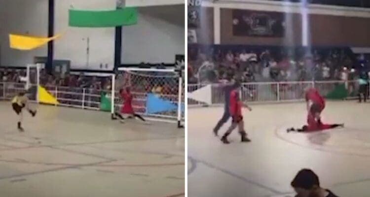 Video: Muere arquero tras atajar un penal en un partido de futsal en Brasil