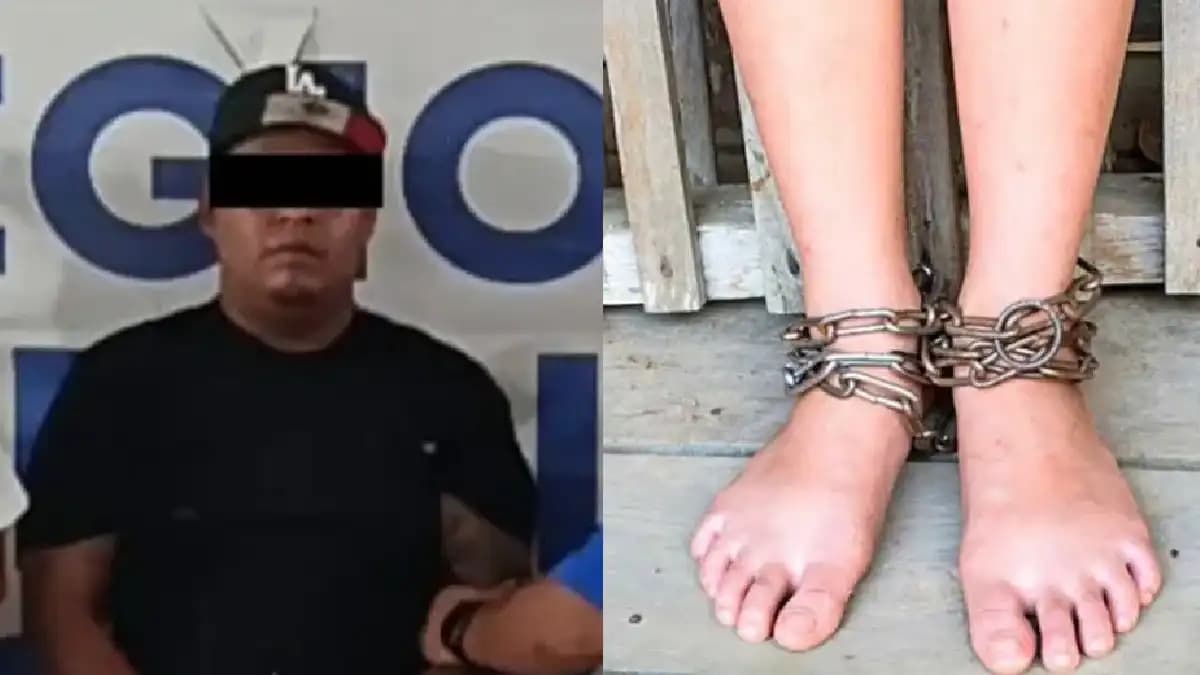 Detienen a sujeto por presuntamente encadenar a sus hijos menores de edad para irse de fiesta en Oaxaca