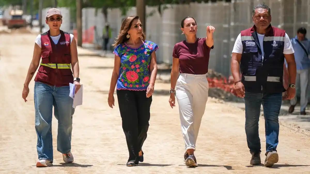 Supervisan Mara Lezama y Ana Paty Peralta reconstrucción de la calle 82, en beneficio de más de cinco mil estudiantes de la Unicaribe