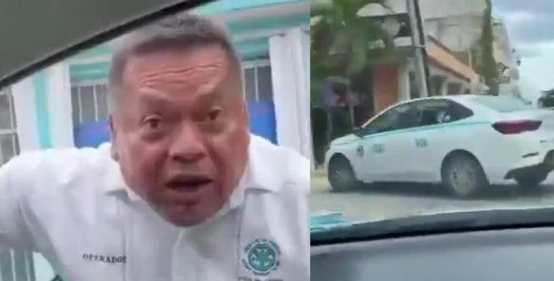 Video: Graban a taxista de Playa del Carmen acosando a un operador de plataforma y a un turista extranjero