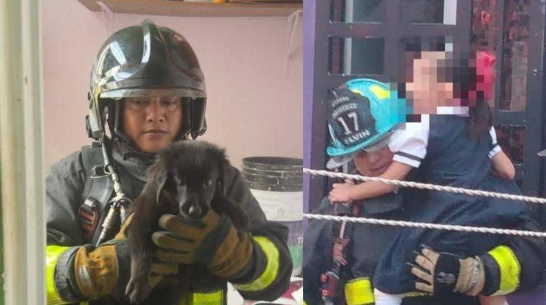 Heroico rescate; salvan a una niña y a su perrito de un incendio en Playa del Carmen
