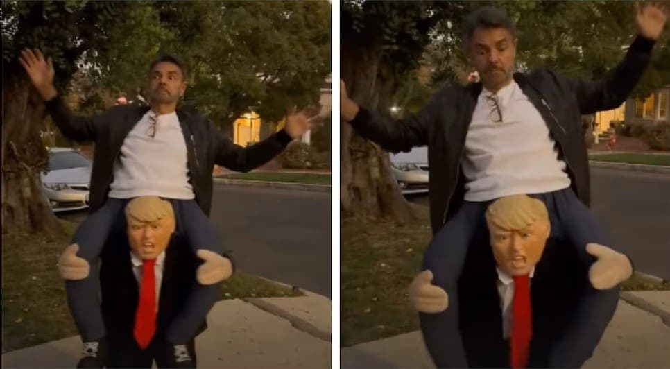 Video: Eugenio Derbez sorprende a sus seguidores disfrazado de Donald Trump en Halloween