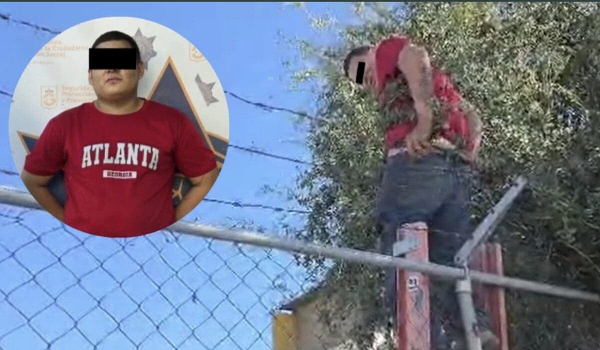 Video: Rescatan a presunto ladrón en Nuevo León; se la atoraron los calzones en el alambre de púas