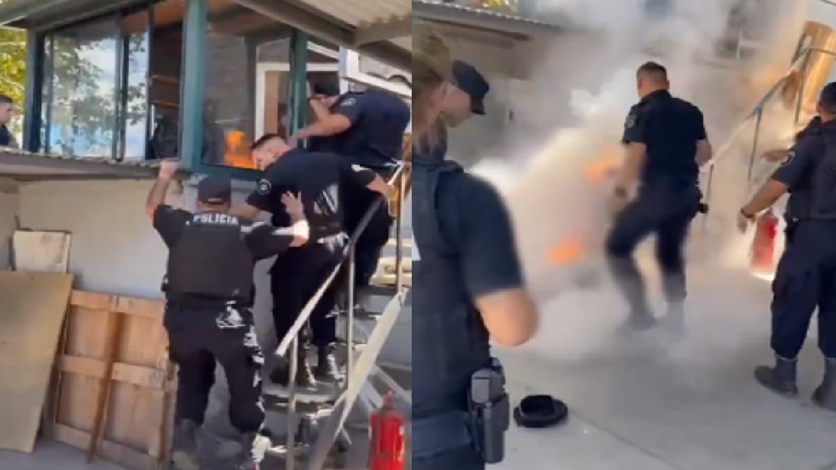 Video: Trabajador se prende fuego para exigir el pago de su salario en Argentina